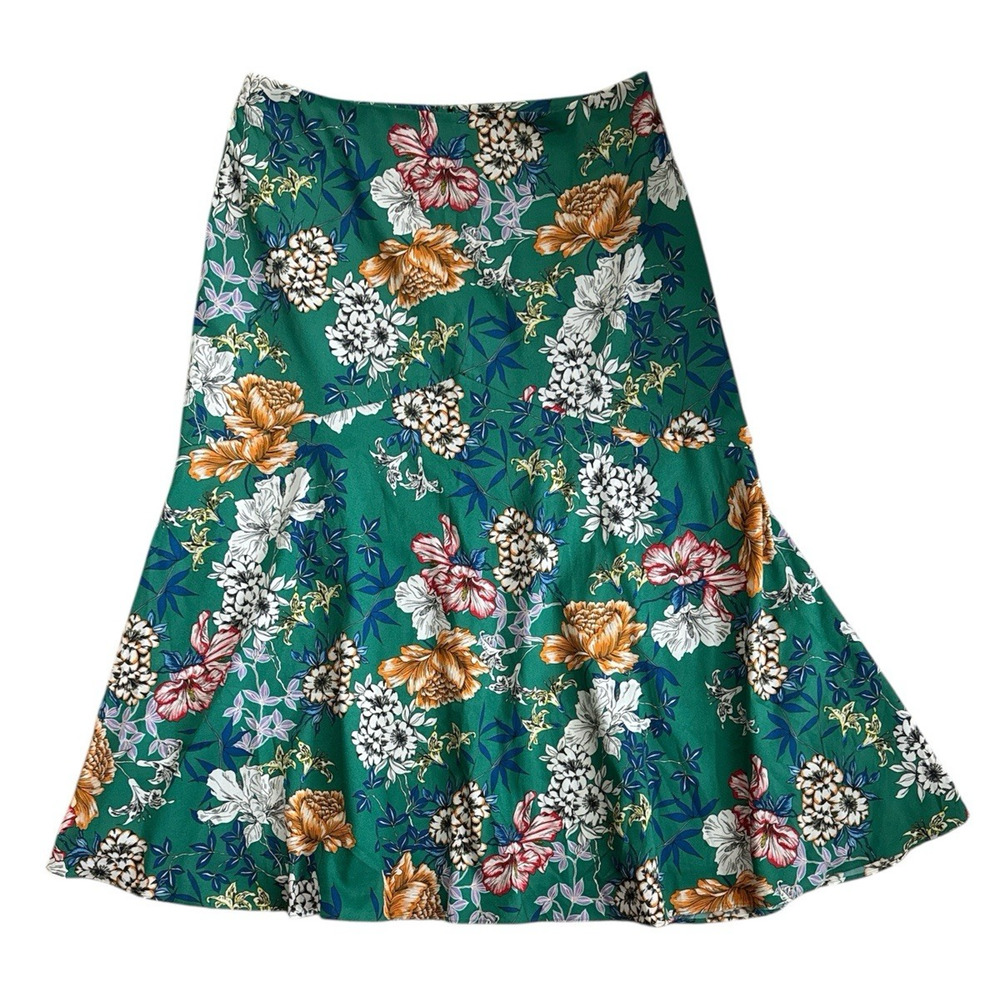 AIDAN BY AIDAN MATTOX GREEN FLORAL MERMAID SKIRT SIZE 14 EXCELLENT